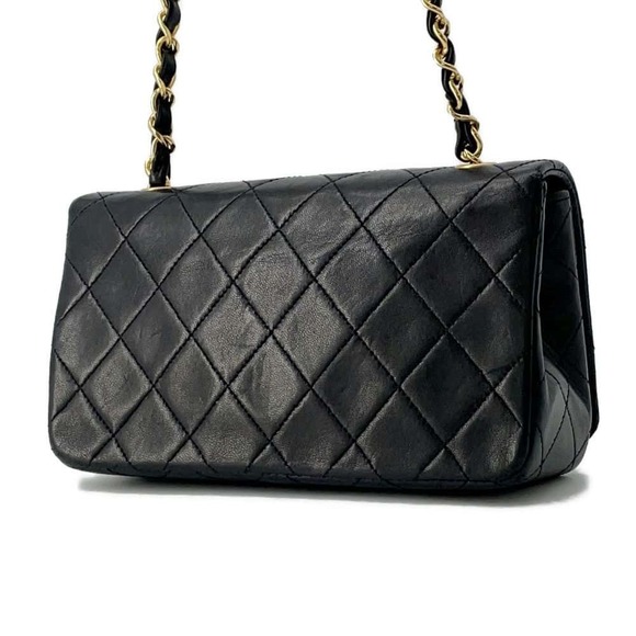 Chanel Bag Chain Black Lambskin Shoulder Coco Mini Matelasse Mark - Picture 1 of 15